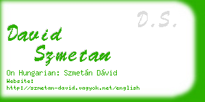 david szmetan business card
